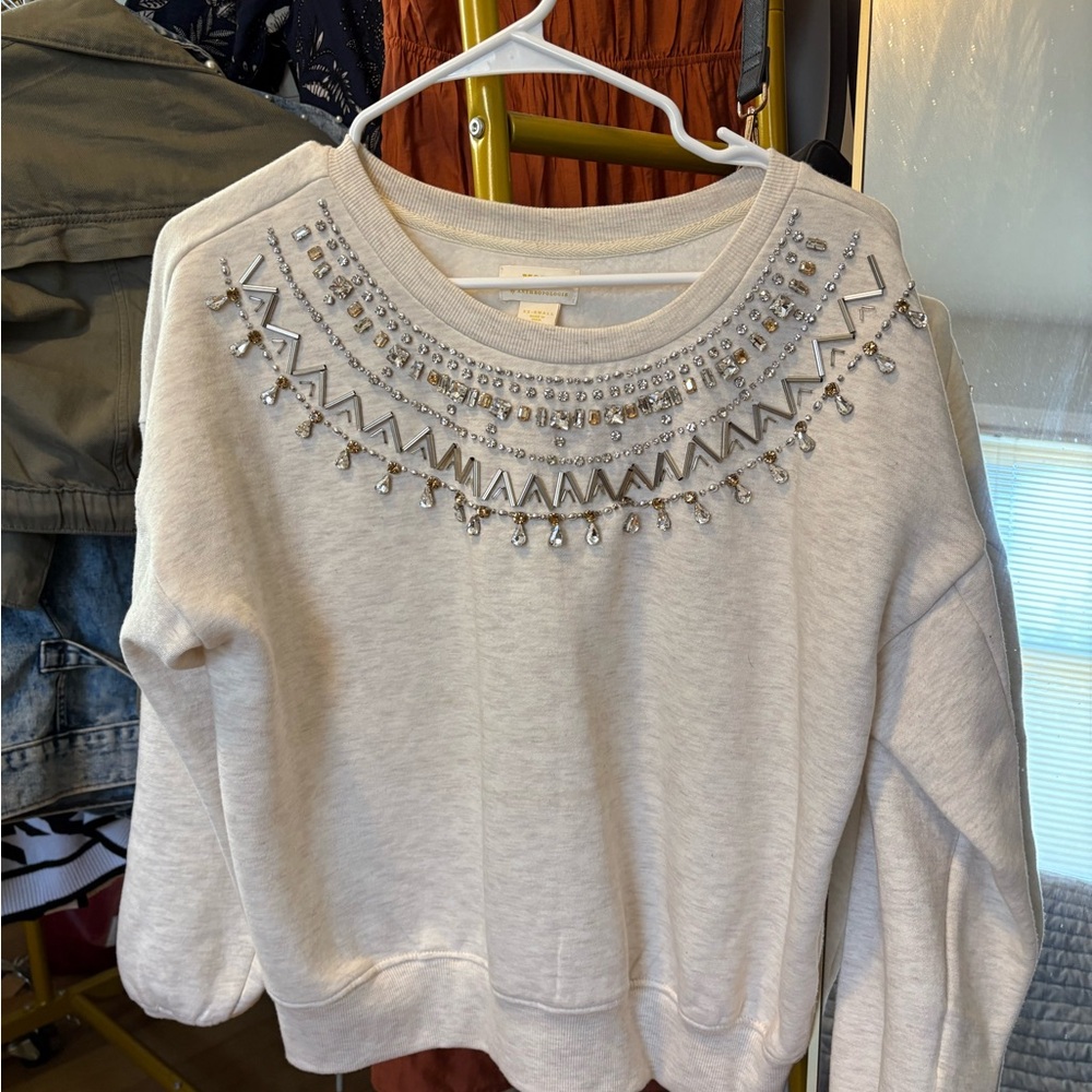 Embellished Gray Sweatshirt